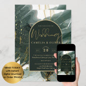 Hedendaagse Smaragdgroene Gouden Agaatmarmeren Bru Kaart