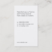 Hedendaagse stijl (grijs) visitekaartje (Achterkant)