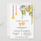 Hedendaagse stijl Indiase bruiloft Haldi ceremonie Kaart (Voorkant)