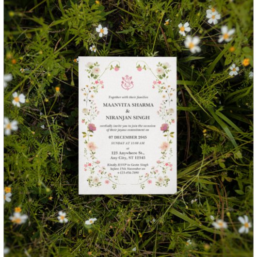 Hedendaagse stijl Indiase bruiloft uitnodiging
