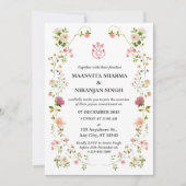Hedendaagse stijl Indiase bruiloft uitnodiging (Voorkant)