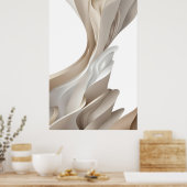 Hedendaagse stijlvolle beige abstracte kunst poster (Keuken)
