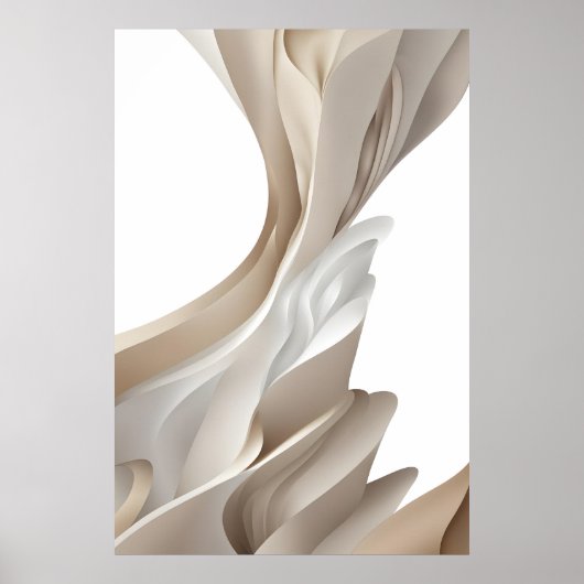 Hedendaagse stijlvolle beige abstracte kunst poster (Voorkant)
