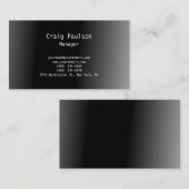 Hedendaagse stijlvolle plaat zwart grijs visitekaartje (Voorkant / Achterkant)