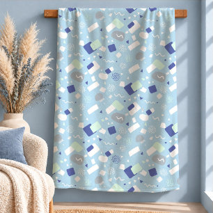 Hedendaagse Stofblauwe Vormen Deken Kunst Cadeau