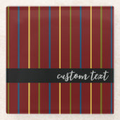 HEDENDAAGSE STRIPE RICH RED VERTICAL LINES SCRIPT GLAZEN ONDERZETTER (Voorkant)