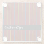 HEDENDAAGSE STRIPE RICH RED VERTICAL LINES SCRIPT GLAZEN ONDERZETTER (Achterkant)