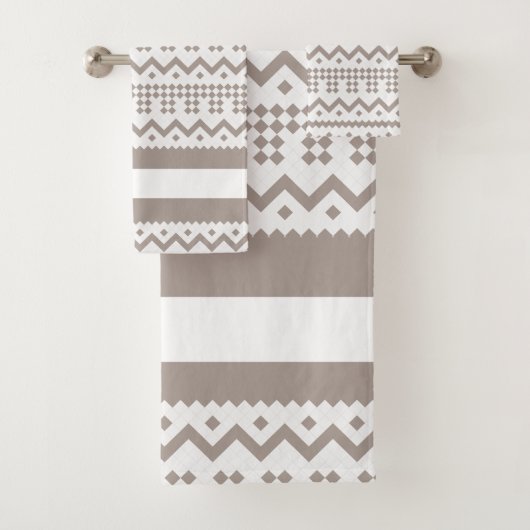 hedendaagse taal en witte meetkunde bad handdoek (Insitu)