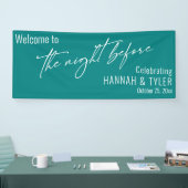 Hedendaagse Teal De Nacht Voor Welkomst Spandoek (Beurs)