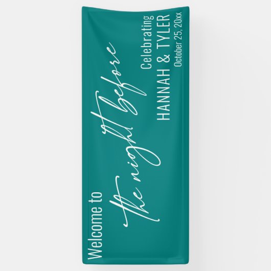 Hedendaagse Teal De Nacht Voor Welkomst Spandoek (Verticaal)