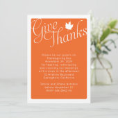 Hedendaagse Thanksgiving Dinner Invitation Kaart (Staand voorkant)