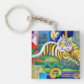 hedendaagse tijgerkunst - roggevangstdecor sleutelhanger (voorkant)