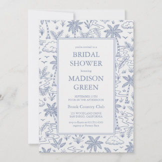 Hedendaagse toile patroon bruidsdouche uitnodiging
