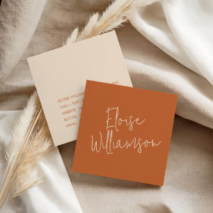 Hedendaagse Trendy Chic Krachtige Calligrafie Oran Vierkante Visitekaartje