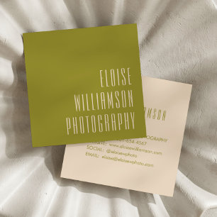 Hedendaagse Trendy Chic Krachtige Typografie Groen Vierkante Visitekaartje