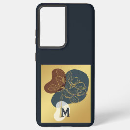 Hedendaagse trendy gouden grillige bloem samsung galaxy hoesje