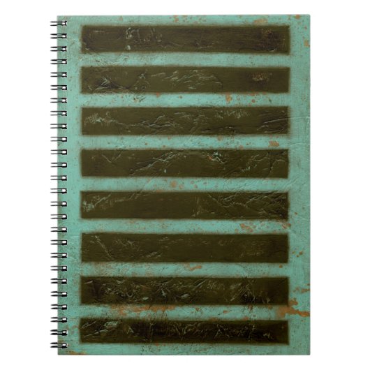 Hedendaagse Turquoise Rooster Notitieboek (Voorkant)