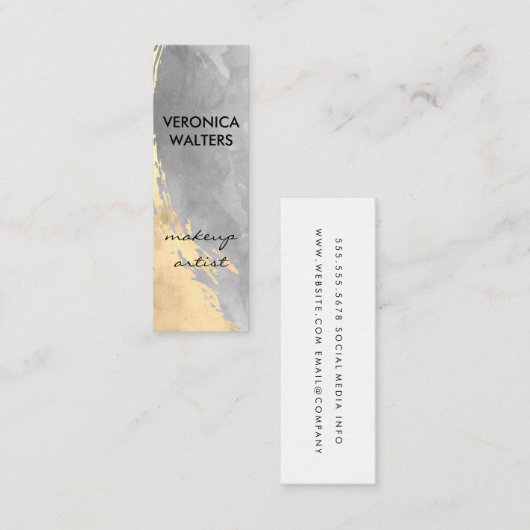 Hedendaagse twee tonen geborsteld mini visitekaartje (Voorkant / Achterkant)