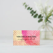 Hedendaagse tweekleurige geborstelde polka stippen visitekaartje (Staand voorkant)