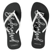 Hedendaagse typografie "bruidsmeisje" teenslippers (Voetbed)