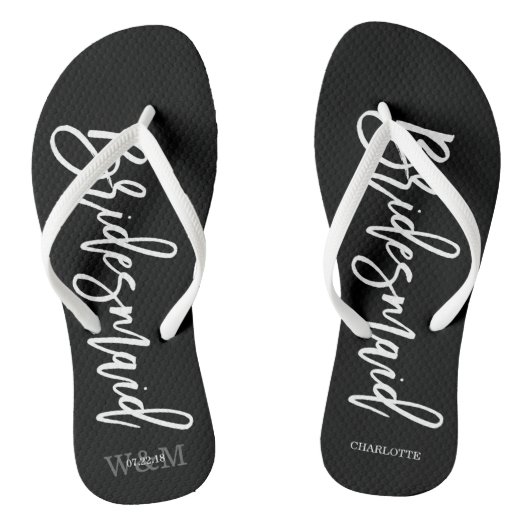 Hedendaagse typografie "bruidsmeisje" teenslippers (Voetbed)