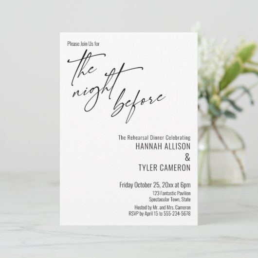 Hedendaagse Typografie De Nacht Vooraf Kaart (Staand voorkant)