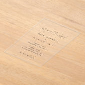 Hedendaagse typografie Elegante bruiloft Acryl Uitnodigingen (Laagn)
