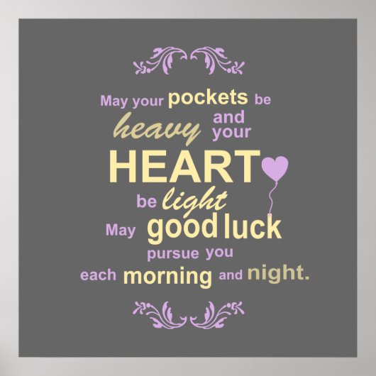 Hedendaagse typografie Ierse verbijstering in grij Poster (Voorkant)