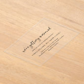 Hedendaagse typografie Minimalistische moderne bru Acryl Uitnodigingen (Laagn)