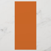 Hedendaagse Verbrande Oranje Retro Boho Bruiloft Menu (Achterkant)