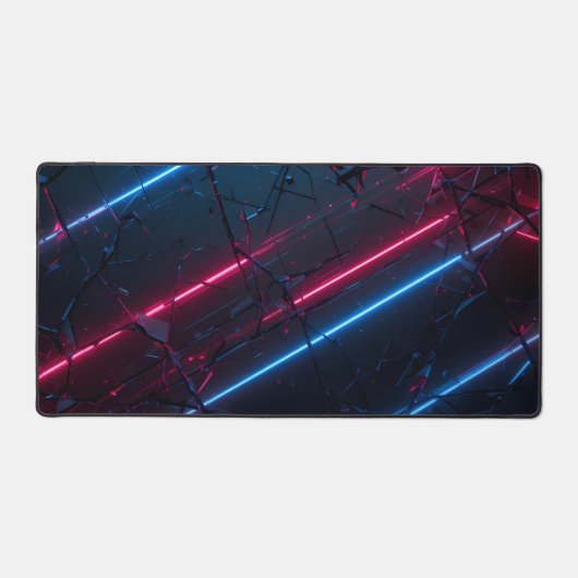 Hedendaagse versplinterde glazen Abstract Neon Bureaumat (Voorkant)