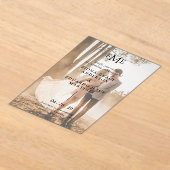 Hedendaagse Vette Monogram Foto Moderne Bruiloft Acryl Uitnodigingen (Laagn)