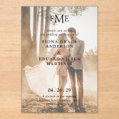 Hedendaagse Vette Monogram Foto Moderne Bruiloft Acryl Uitnodigingen (Voorkant)