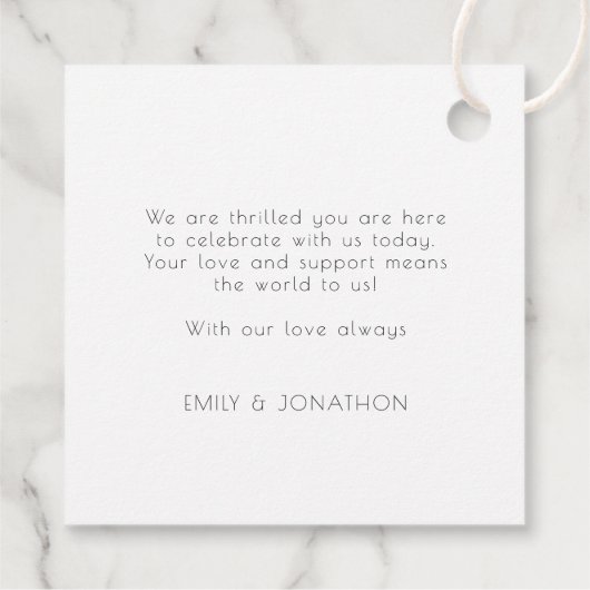 Hedendaagse vierkante foto bruiloft Dank u Bedankjes Labels (Achterkant)