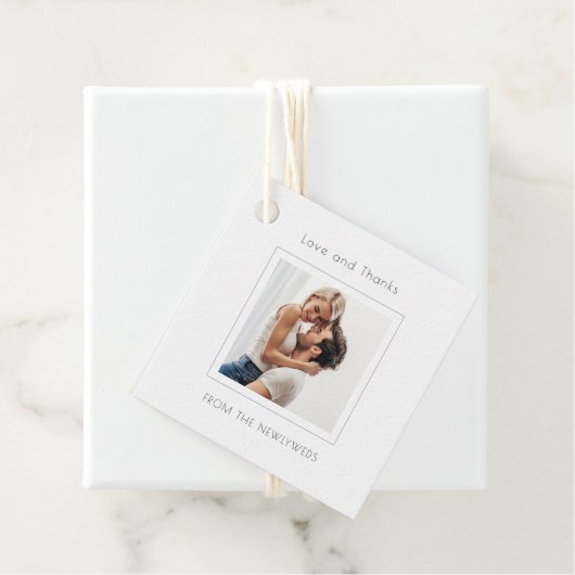 Hedendaagse vierkante foto bruiloft Dank u Bedankjes Labels (In situ)