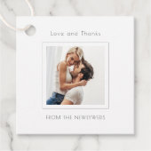 Hedendaagse vierkante foto bruiloft Dank u Bedankjes Labels (Voorkant)