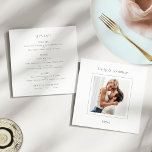 Hedendaagse vierkante foto bruiloft menu<br><div class="desc">Hedendaagse vierkante foto bruiloft. Moderne en eenvoudige elegantie. Vervang eenvoudig de voorbeeldfoto door uw eigen foto en personaliseer woorden aan elke kant zoals vereist.</div>
