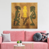 Hedendaagse vintage Afrikaanse stamtaferelen Canvas Afdruk (Insitu (Woonkamer))