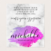 Hedendaagse Visagist Elegant Kiss Marmer Visitekaartje (Buitenkant ongevouwen)