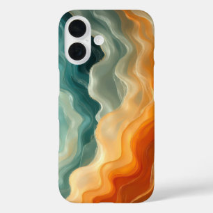 Hedendaagse vloeistofgolf Abstract iPhone 16 Hoesje