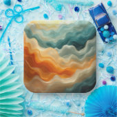 Hedendaagse vloeistofgolf Abstract Papieren Bordje (Feest)