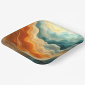 Hedendaagse vloeistofgolf Abstract Papieren Bordje (Gebogen)