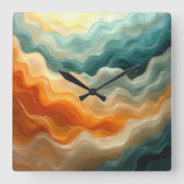 Hedendaagse vloeistofgolf Abstract Vierkante Klok (Voorkant)