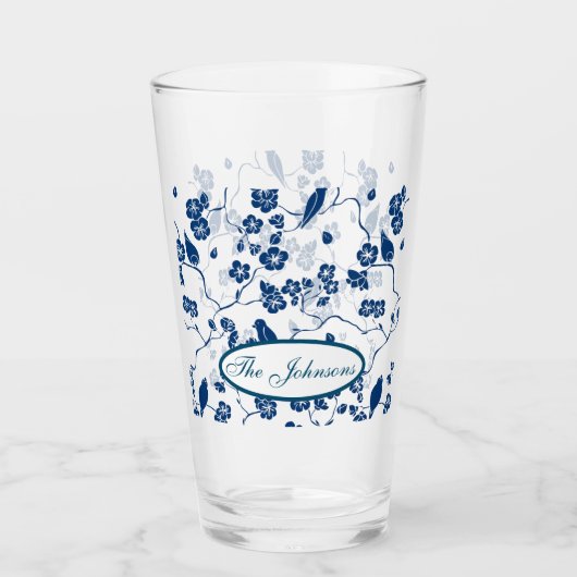 hedendaagse vogels en planten glas (Voorkant)