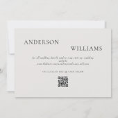 Hedendaagse voor altijd beige QR code bruiloft Kaart (Achterkant)