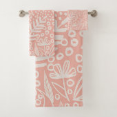 Hedendaagse Vormen Roze Roze en Witte Handdoek (Insitu)