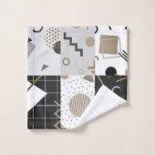 hedendaagse vormen zwart, crème, grijs, bruin bad handdoek (Wasdoekje)