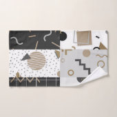 hedendaagse vormen zwart, crème, grijs, bruin bad handdoek (Handdoek)