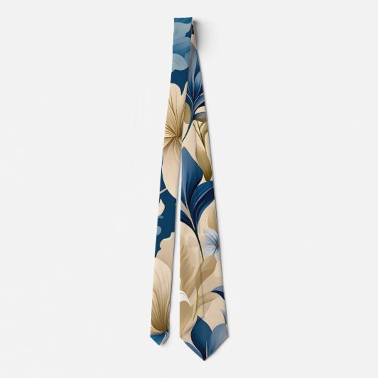 Hedendaagse Waldorf bloemenpatroon kunstwerk Stropdas (Achterkant)