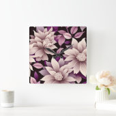 Hedendaagse Waldorf bloemenpatroon kunstwerk Vierkante Klok (Huis)